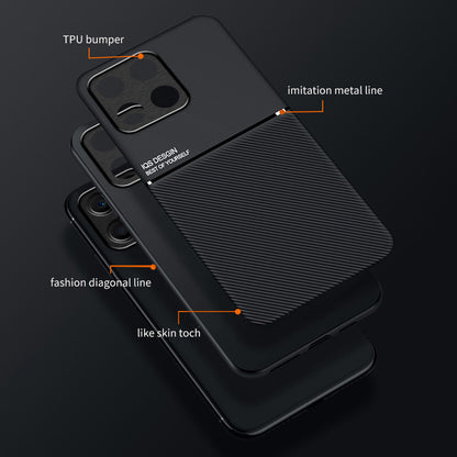 For Honor X8a 4G Cell Phone Case Lines Imprinted PU Leather+TPU Shockproof Cover