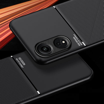 For Oppo A1 Pro 5G / Reno8 T 5G PU Leather+TPU Phone Case Lines Imprinted Protective Phone Cover