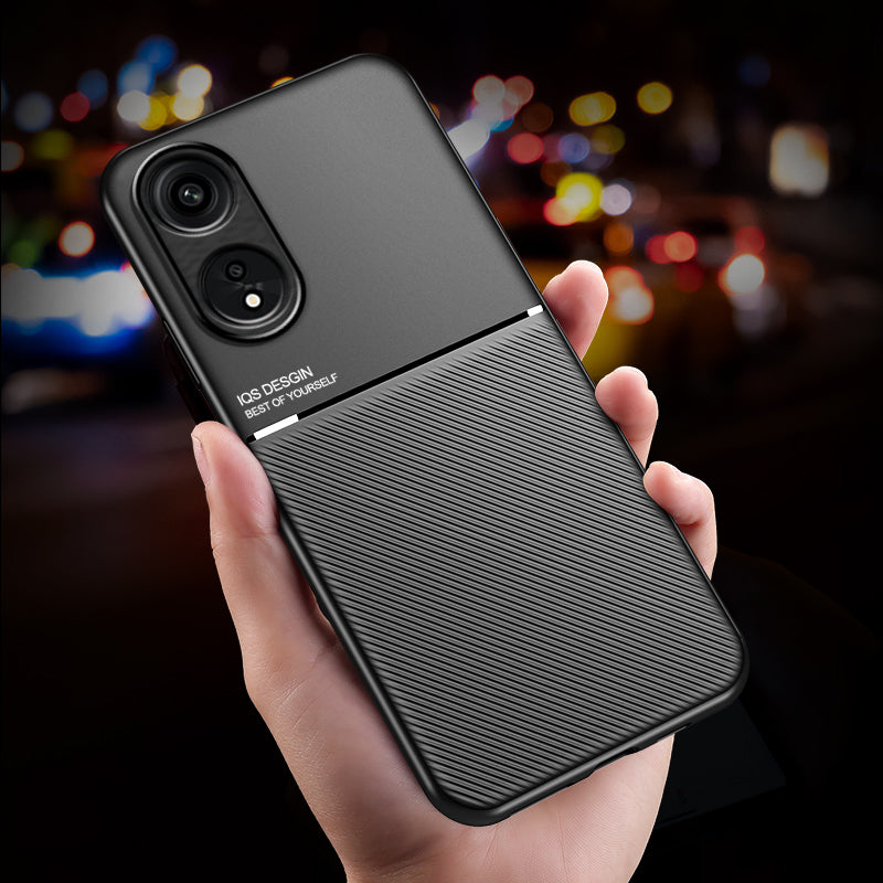 For Oppo A1 Pro 5G / Reno8 T 5G PU Leather+TPU Phone Case Lines Imprinted Protective Phone Cover