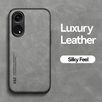 X&E For Oppo Reno8 T 4G Skin-touch Phone Case PU Leather Coated TPU+PC Smartphone Cover