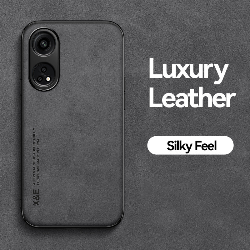 X&E For Oppo Reno8 T 4G Skin-touch Phone Case PU Leather Coated TPU+PC Smartphone Cover