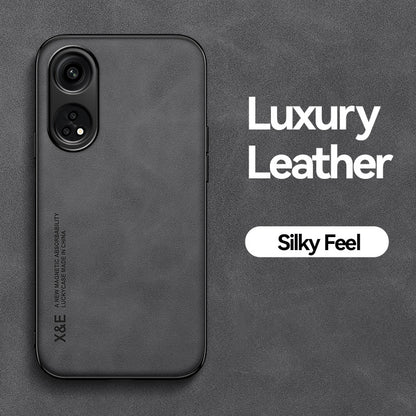 X&E For Oppo Reno8 T 4G Skin-touch Phone Case PU Leather Coated TPU+PC Smartphone Cover