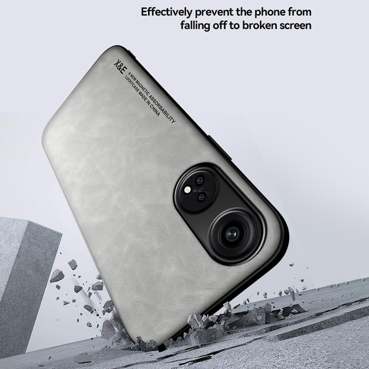 X&E For Oppo Reno8 T 4G Skin-touch Phone Case PU Leather Coated TPU+PC Smartphone Cover