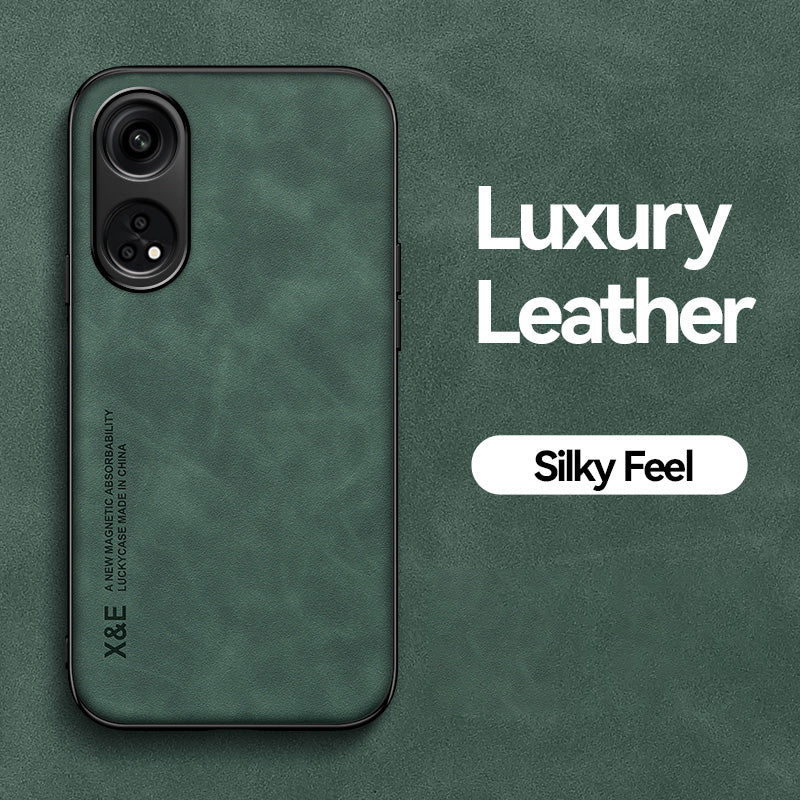 X&E For Oppo Reno8 T 4G Skin-touch Phone Case PU Leather Coated TPU+PC Smartphone Cover