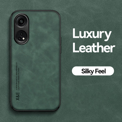 X&E For Oppo Reno8 T 4G Skin-touch Phone Case PU Leather Coated TPU+PC Smartphone Cover