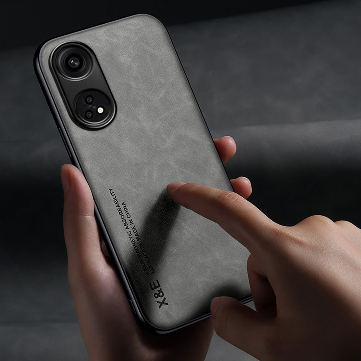 X&E For Oppo Reno8 T 4G Skin-touch Phone Case PU Leather Coated TPU+PC Smartphone Cover