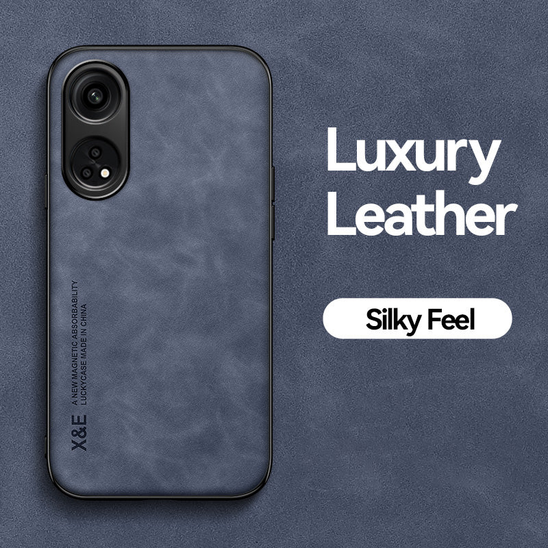 X&E For Oppo Reno8 T 4G Skin-touch Phone Case PU Leather Coated TPU+PC Smartphone Cover