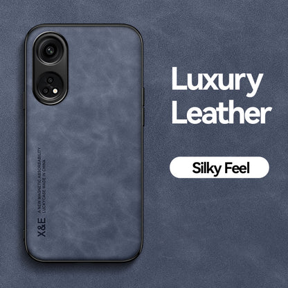 X&E For Oppo Reno8 T 4G Skin-touch Phone Case PU Leather Coated TPU+PC Smartphone Cover