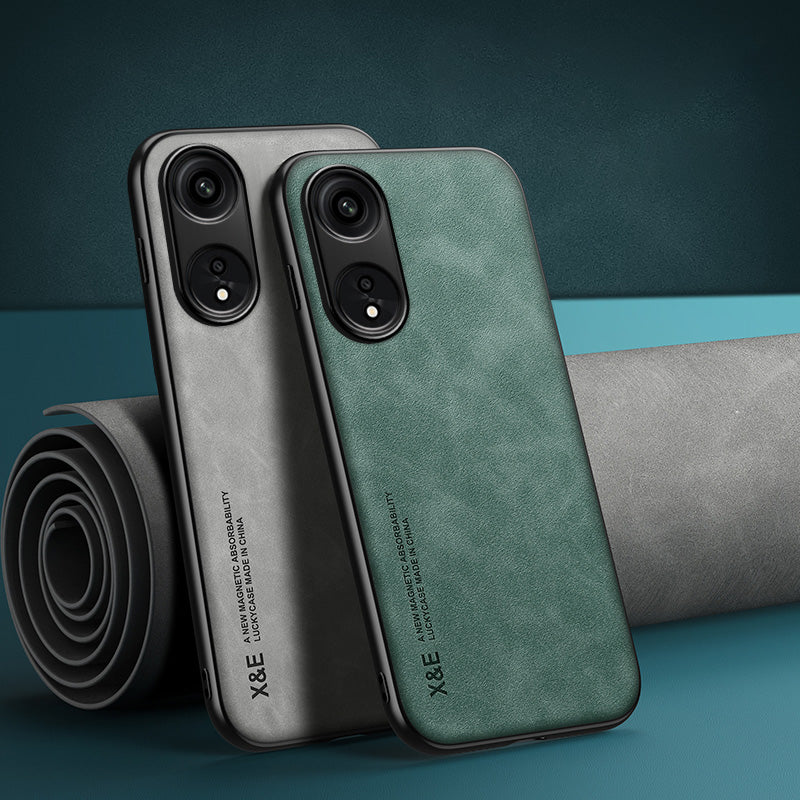 X&E For Oppo A1 Pro 5G / Reno8 T 5G Skin-touch Leather Coated TPU+PC Cover Protective Phone Case