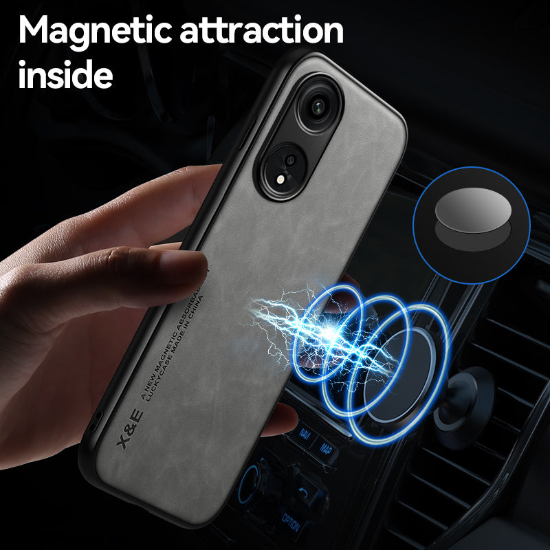 X&E For Oppo A1 Pro 5G / Reno8 T 5G Skin-touch Leather Coated TPU+PC Cover Protective Phone Case