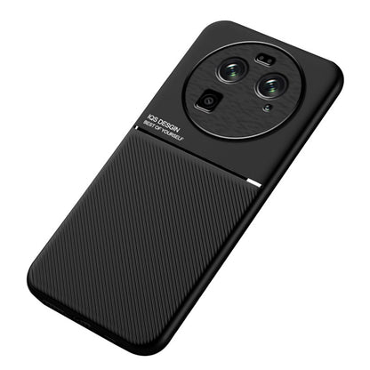 For Oppo Find X6 Lines Imprinted Phone Case Anti-scratch Leather+TPU Cover
