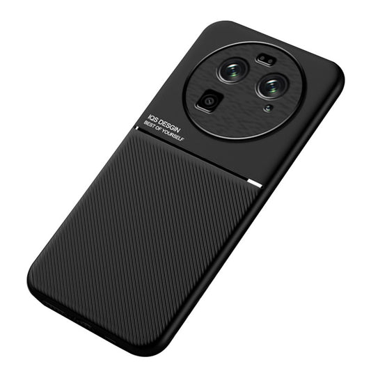 For Oppo Find X6 Lines Imprinted Phone Case Anti-scratch Leather+TPU Cover