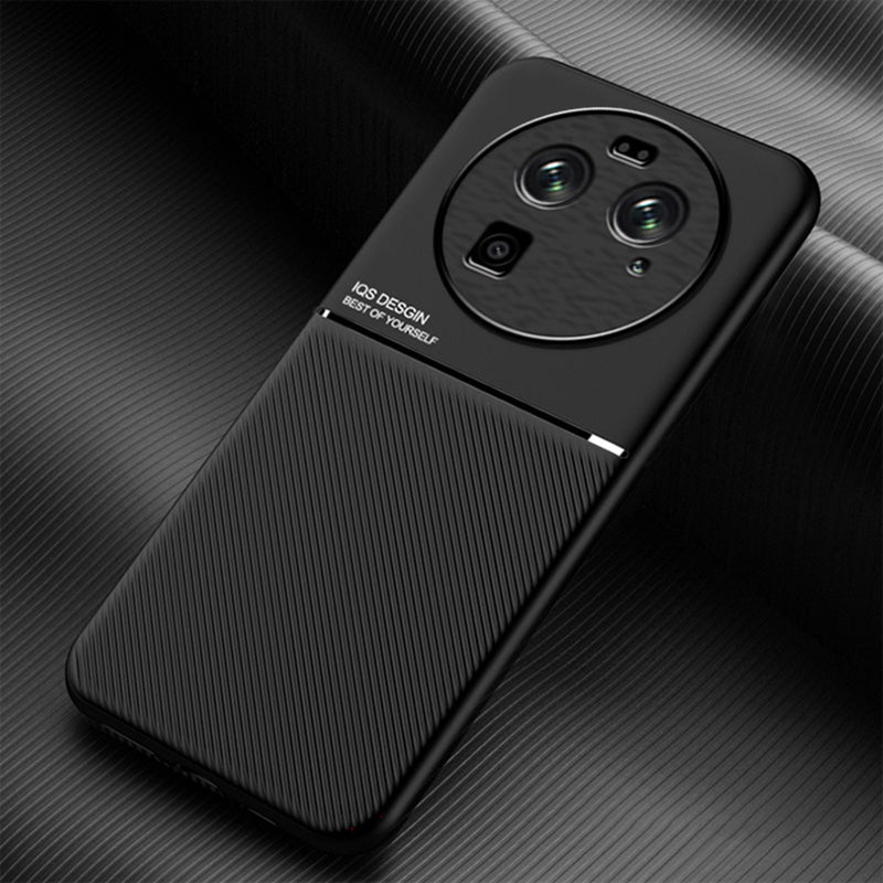 For Oppo Find X6 Lines Imprinted Phone Case Anti-scratch Leather+TPU Cover