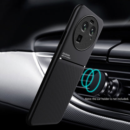 For Oppo Find X6 Lines Imprinted Phone Case Anti-scratch Leather+TPU Cover