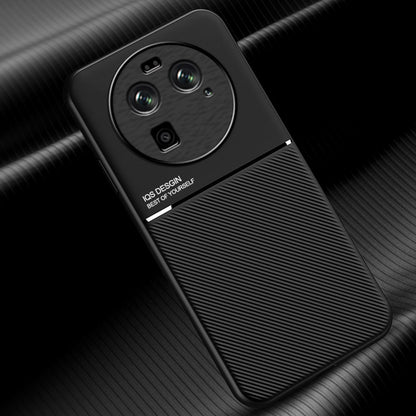 For Oppo Find X6 Lines Imprinted Phone Case Anti-scratch Leather+TPU Cover