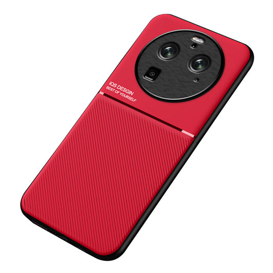 For Oppo Find X6 Pro Lines Imprinted Leather+TPU Phone Case Anti-drop Phone Cover