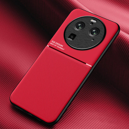 For Oppo Find X6 Pro Lines Imprinted Leather+TPU Phone Case Anti-drop Phone Cover