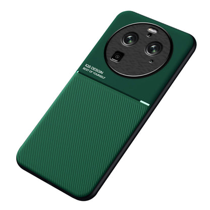 For Oppo Find X6 Pro Lines Imprinted Leather+TPU Phone Case Anti-drop Phone Cover