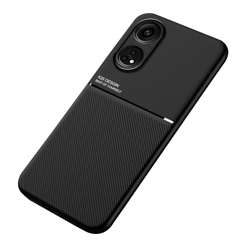 For Oppo Reno8 T 4G Lines Imprinted Phone Case PU Leather+TPU Cell Phone Cover