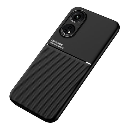 For Oppo Reno8 T 4G Lines Imprinted Phone Case PU Leather+TPU Cell Phone Cover