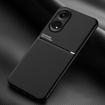 For Oppo Reno8 T 4G Lines Imprinted Phone Case PU Leather+TPU Cell Phone Cover