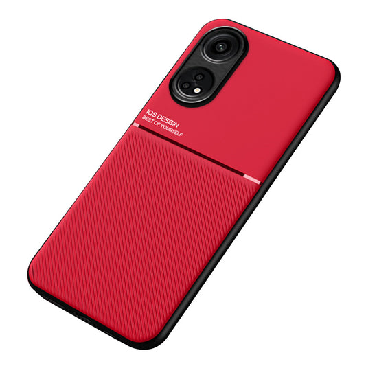For Oppo Reno8 T 4G Lines Imprinted Phone Case PU Leather+TPU Cell Phone Cover