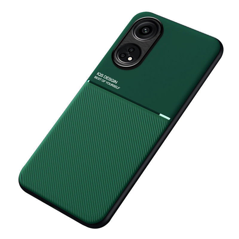 For Oppo Reno8 T 4G Lines Imprinted Phone Case PU Leather+TPU Cell Phone Cover