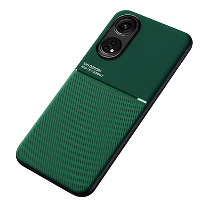 For Oppo Reno8 T 4G Lines Imprinted Phone Case PU Leather+TPU Cell Phone Cover