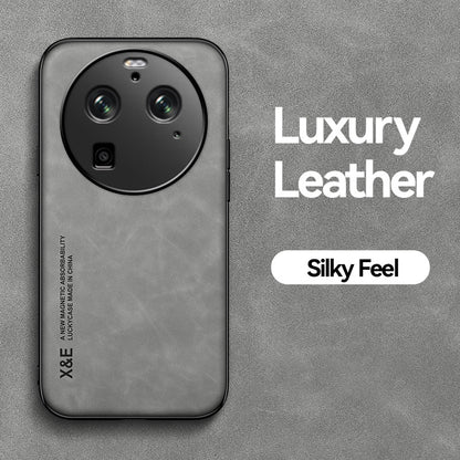 X&E For Oppo Find X6 Pro Anti-drop Phone Case PU Leather Coated TPU+PC Skin-touch Phone Cover