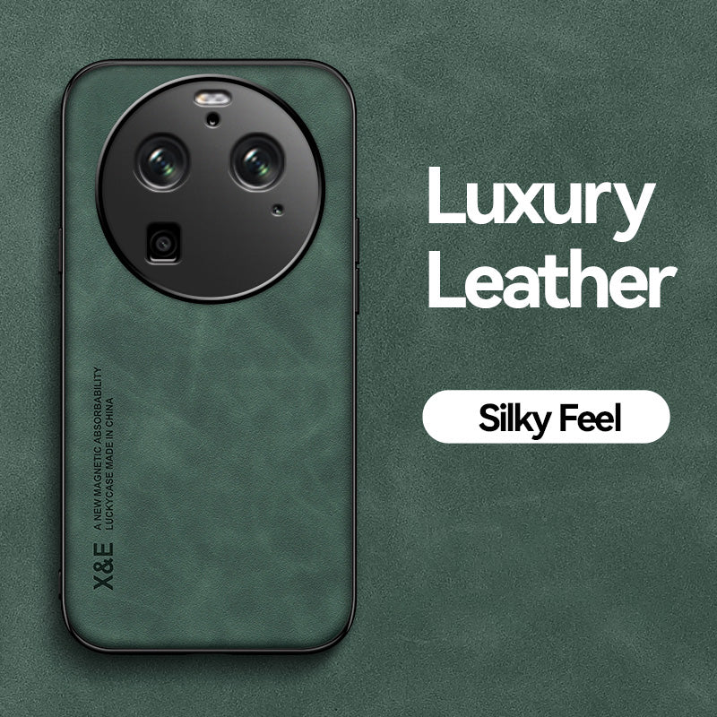 X&E For Oppo Find X6 Pro Anti-drop Phone Case PU Leather Coated TPU+PC Skin-touch Phone Cover