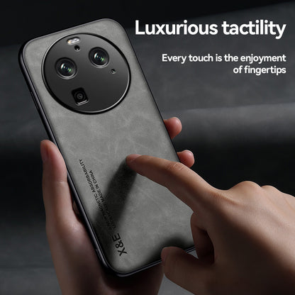 X&E For Oppo Find X6 Pro Anti-drop Phone Case PU Leather Coated TPU+PC Skin-touch Phone Cover