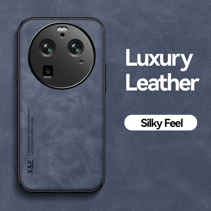 X&E For Oppo Find X6 Pro Anti-drop Phone Case PU Leather Coated TPU+PC Skin-touch Phone Cover