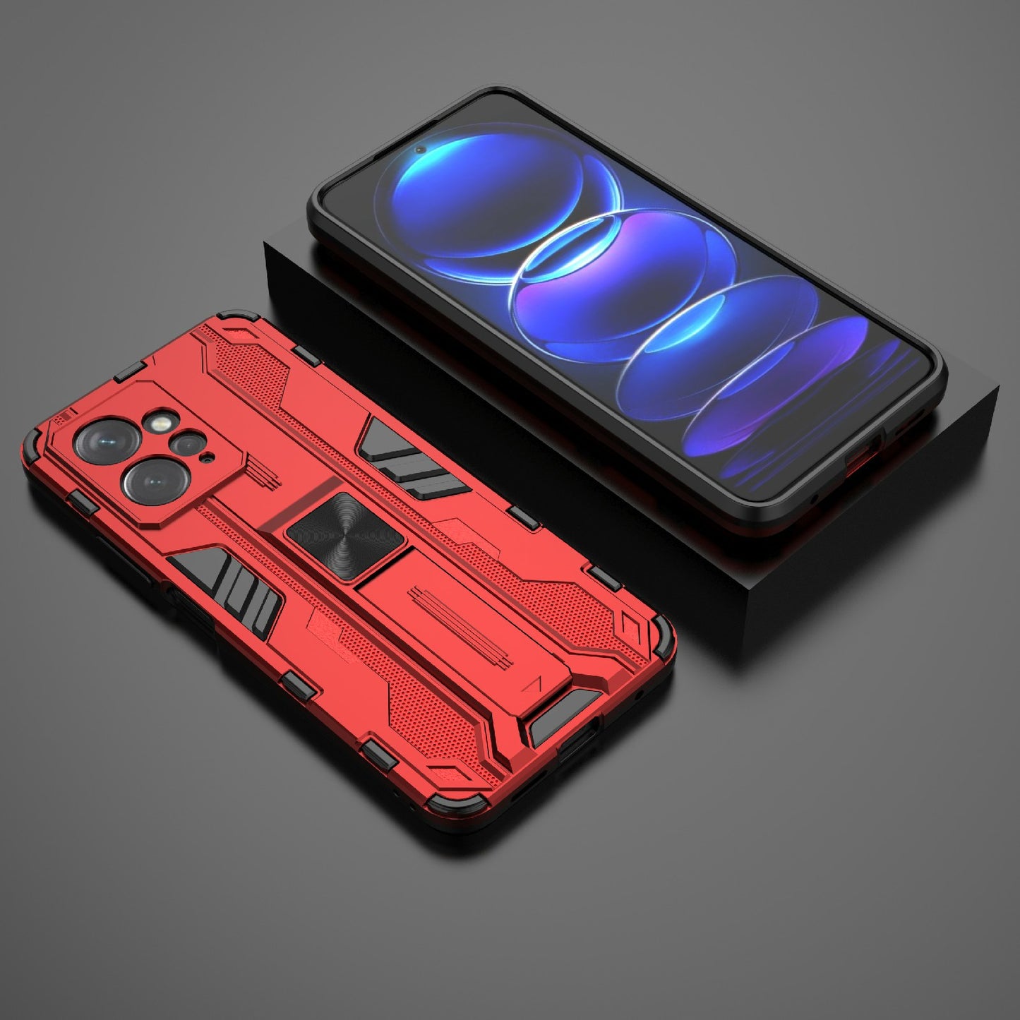For Xiaomi Redmi Note 12 4G Kickstand Phone Case Hard PC Soft TPU Cell Phone Cover