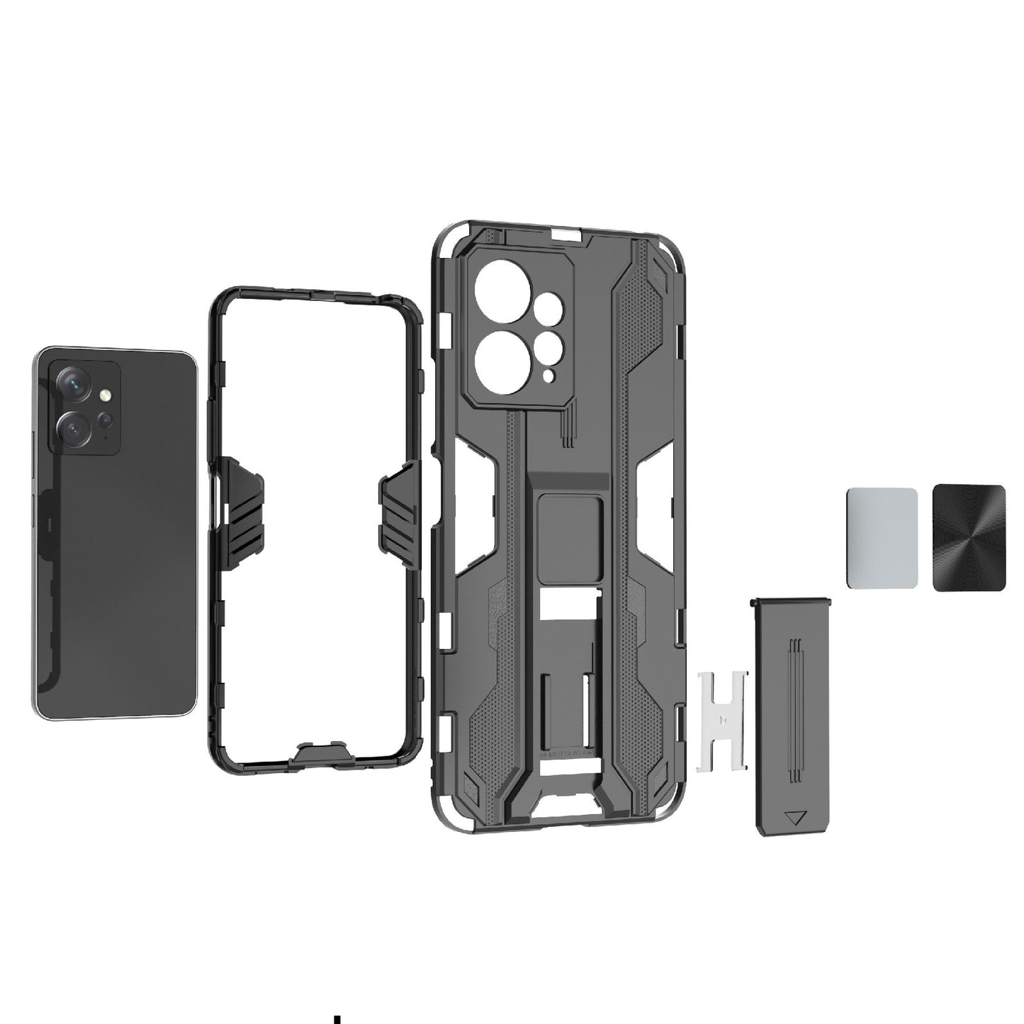 For Xiaomi Redmi Note 12 4G Kickstand Phone Case Hard PC Soft TPU Cell Phone Cover
