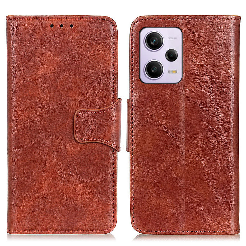 For Xiaomi Redmi Note 12 Pro+ 5G / Note 12 Explorer 5G Split Leather Wallet Phone Stand Case Crazy Horse Texture Cover