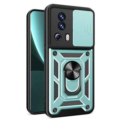 For Xiaomi 13 Lite / Civi 2 5G Kickstand PC+TPU Phone Case Slide Camera Lens Protection Phone Cover