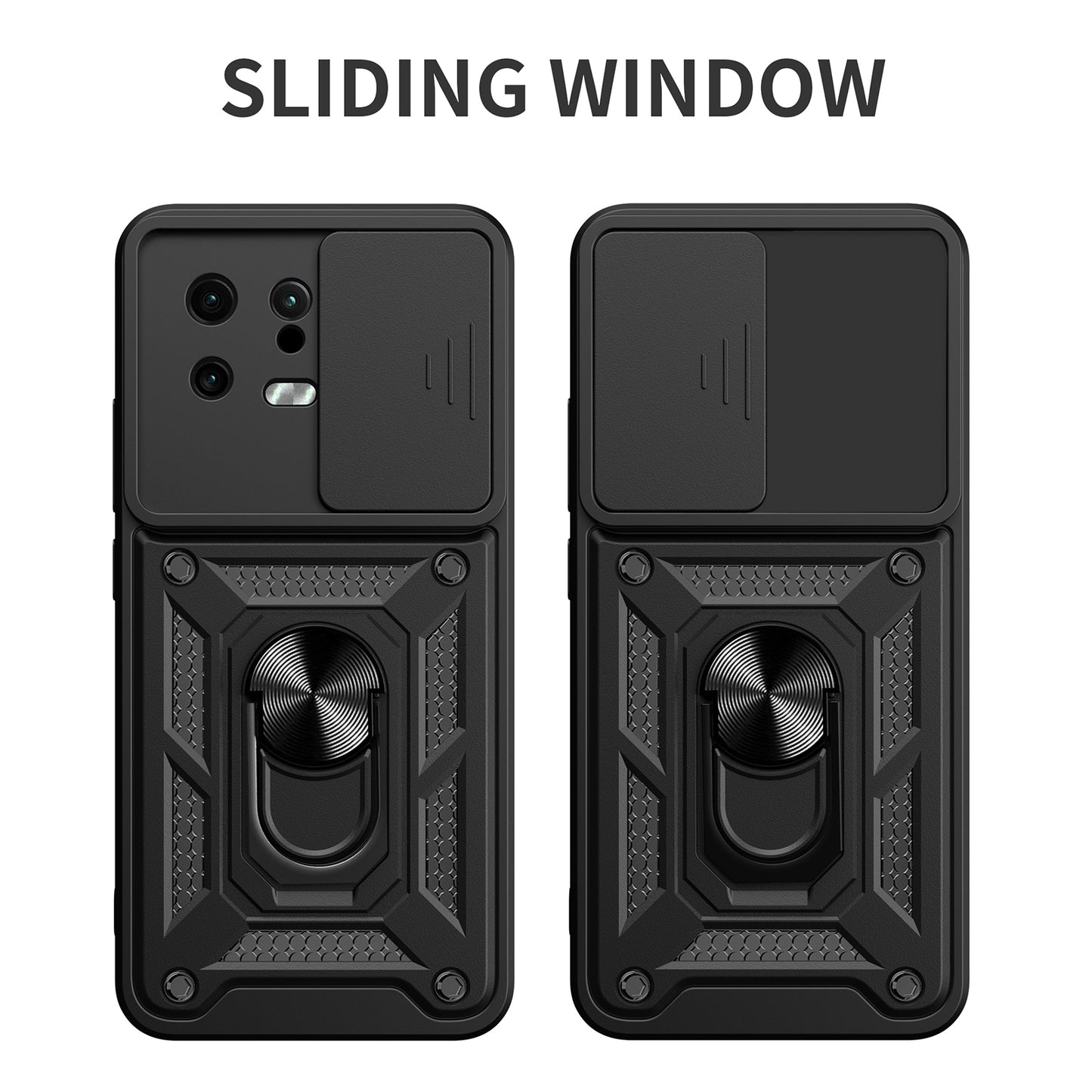 For Xiaomi 13 Lite / Civi 2 5G Kickstand PC+TPU Phone Case Slide Camera Lens Protection Phone Cover