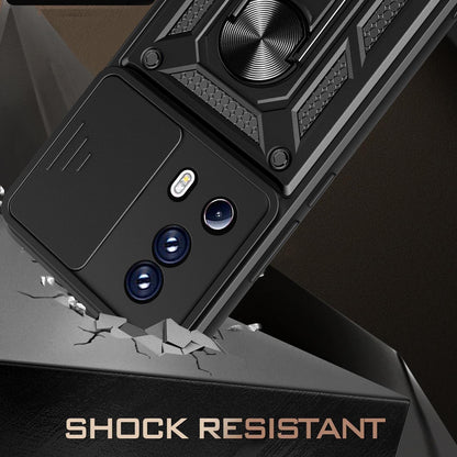 For Xiaomi 13 Lite / Civi 2 5G Kickstand PC+TPU Phone Case Slide Camera Lens Protection Phone Cover