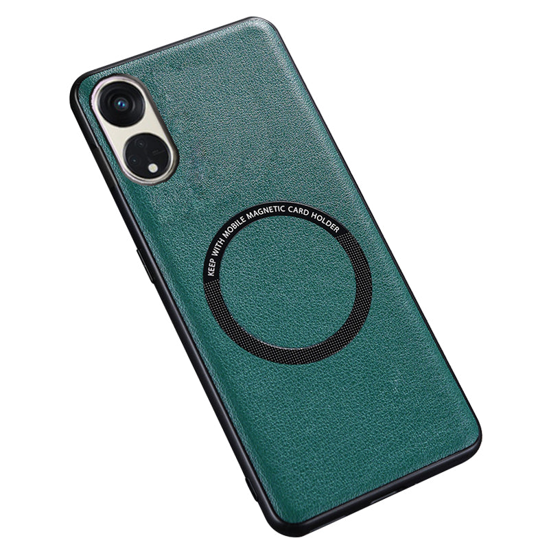 For Oppo Reno8 T 5G / A1 Pro 5G Magnetic Case Compatible with MagSafe PU Leather PC TPU Phone Cover