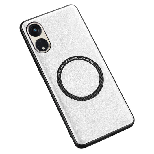 For Oppo Reno8 T 5G / A1 Pro 5G Magnetic Case Compatible with MagSafe PU Leather PC TPU Phone Cover