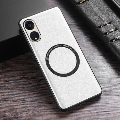For Oppo Reno8 T 5G / A1 Pro 5G Magnetic Case Compatible with MagSafe PU Leather PC TPU Phone Cover