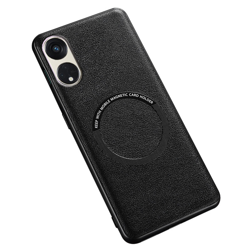 For Oppo Reno8 T 5G / A1 Pro 5G Magnetic Case Compatible with MagSafe PU Leather PC TPU Phone Cover