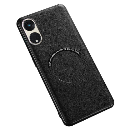 For Oppo Reno8 T 5G / A1 Pro 5G Magnetic Case Compatible with MagSafe PU Leather PC TPU Phone Cover