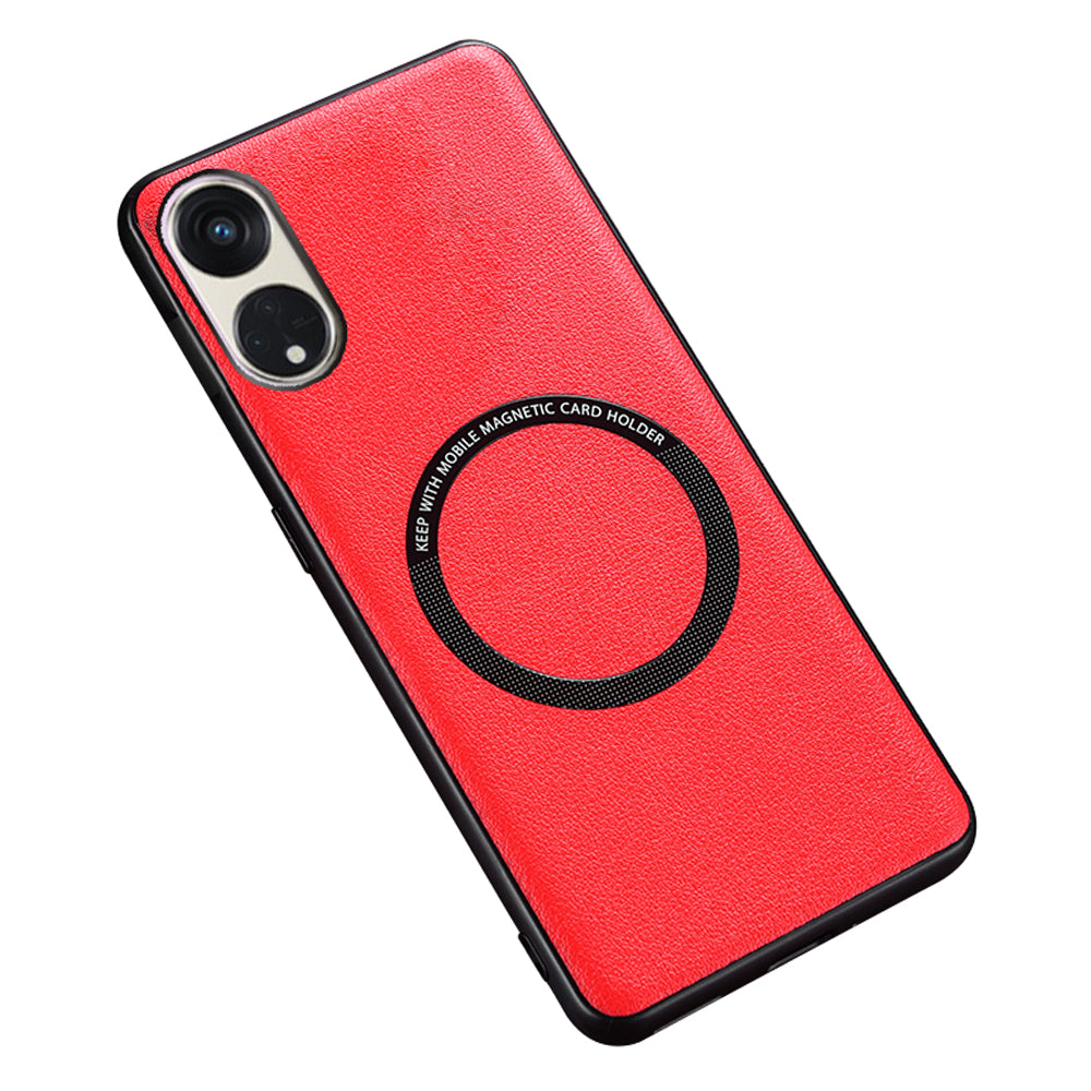 For Oppo Reno8 T 5G / A1 Pro 5G Magnetic Case Compatible with MagSafe PU Leather PC TPU Phone Cover