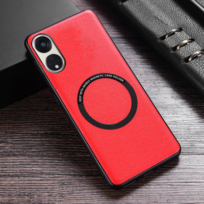 For Oppo Reno8 T 5G / A1 Pro 5G Magnetic Case Compatible with MagSafe PU Leather PC TPU Phone Cover