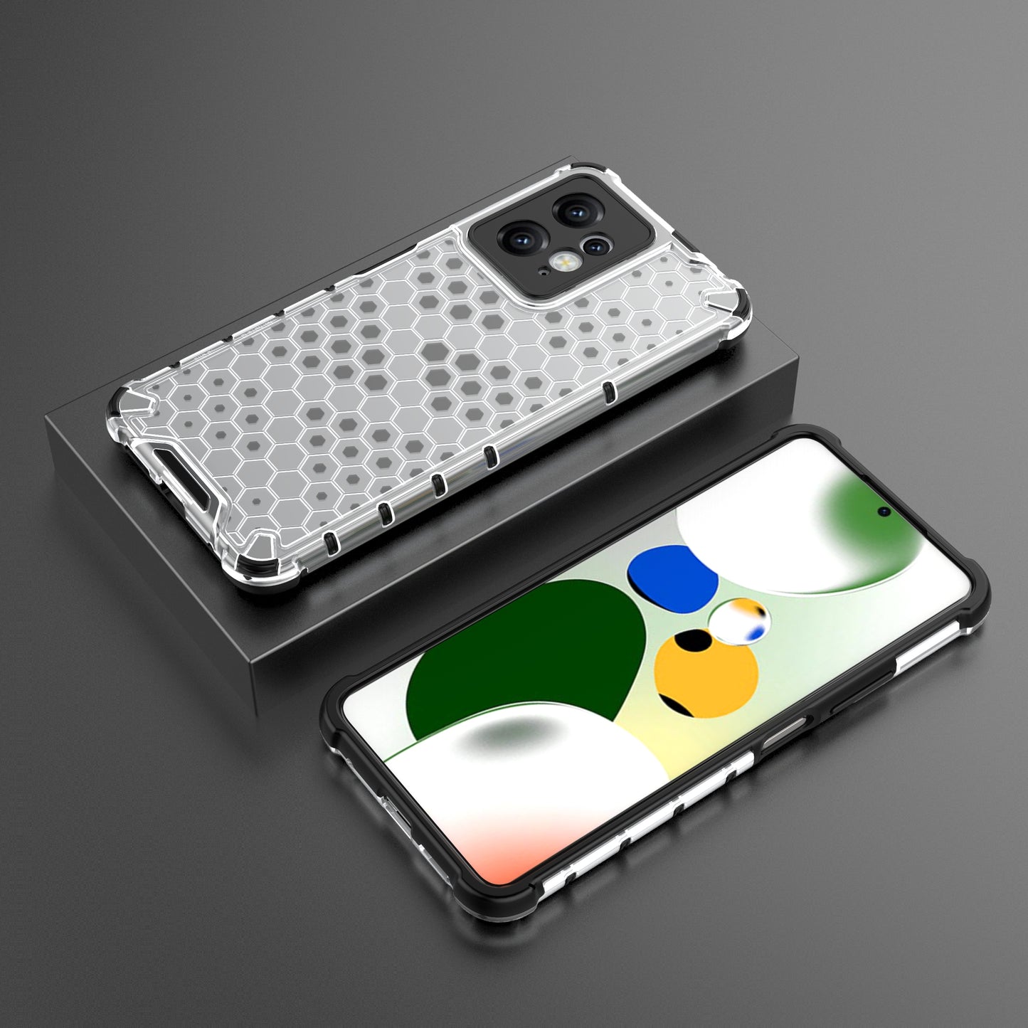 For Xiaomi Redmi Note 12 4G Honeycomb Texture Phone Case TPU+PC Anti-drop Smartphone Cover