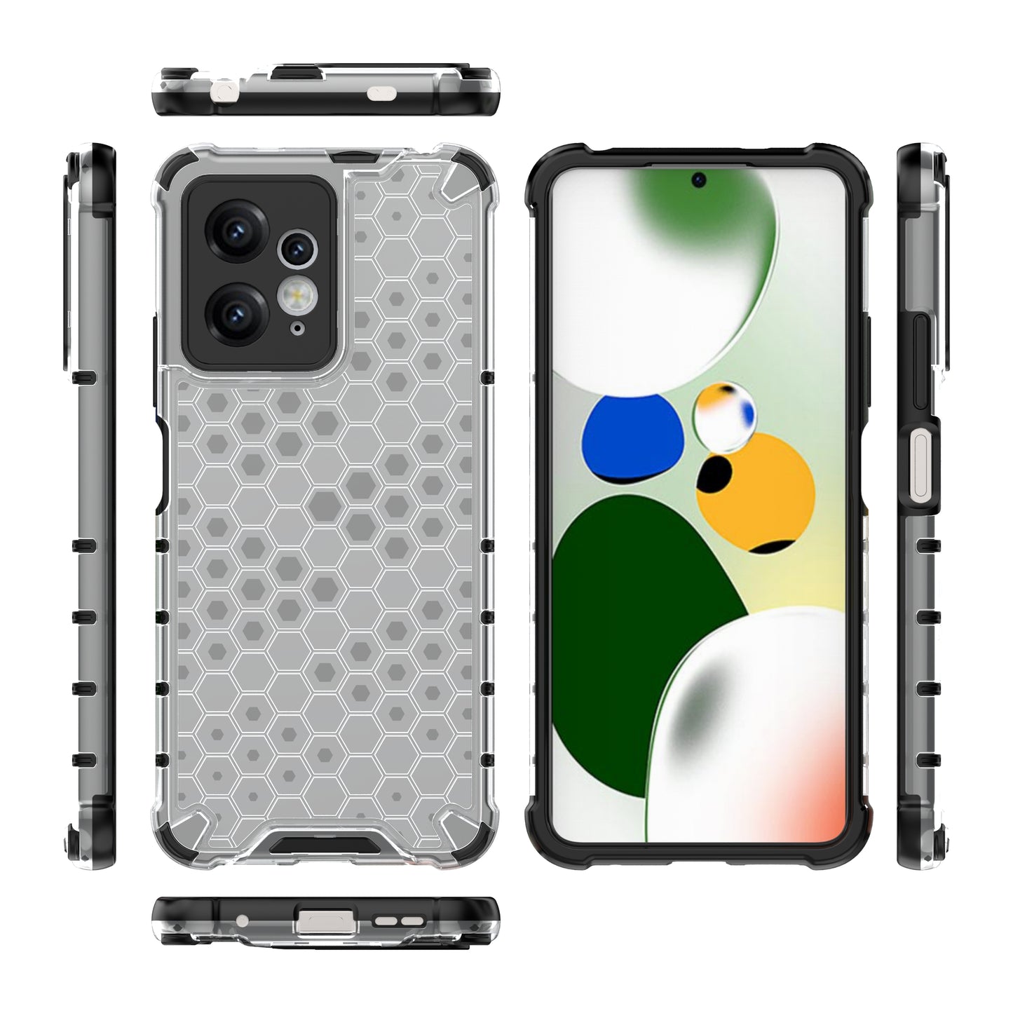 For Xiaomi Redmi Note 12 4G Honeycomb Texture Phone Case TPU+PC Anti-drop Smartphone Cover