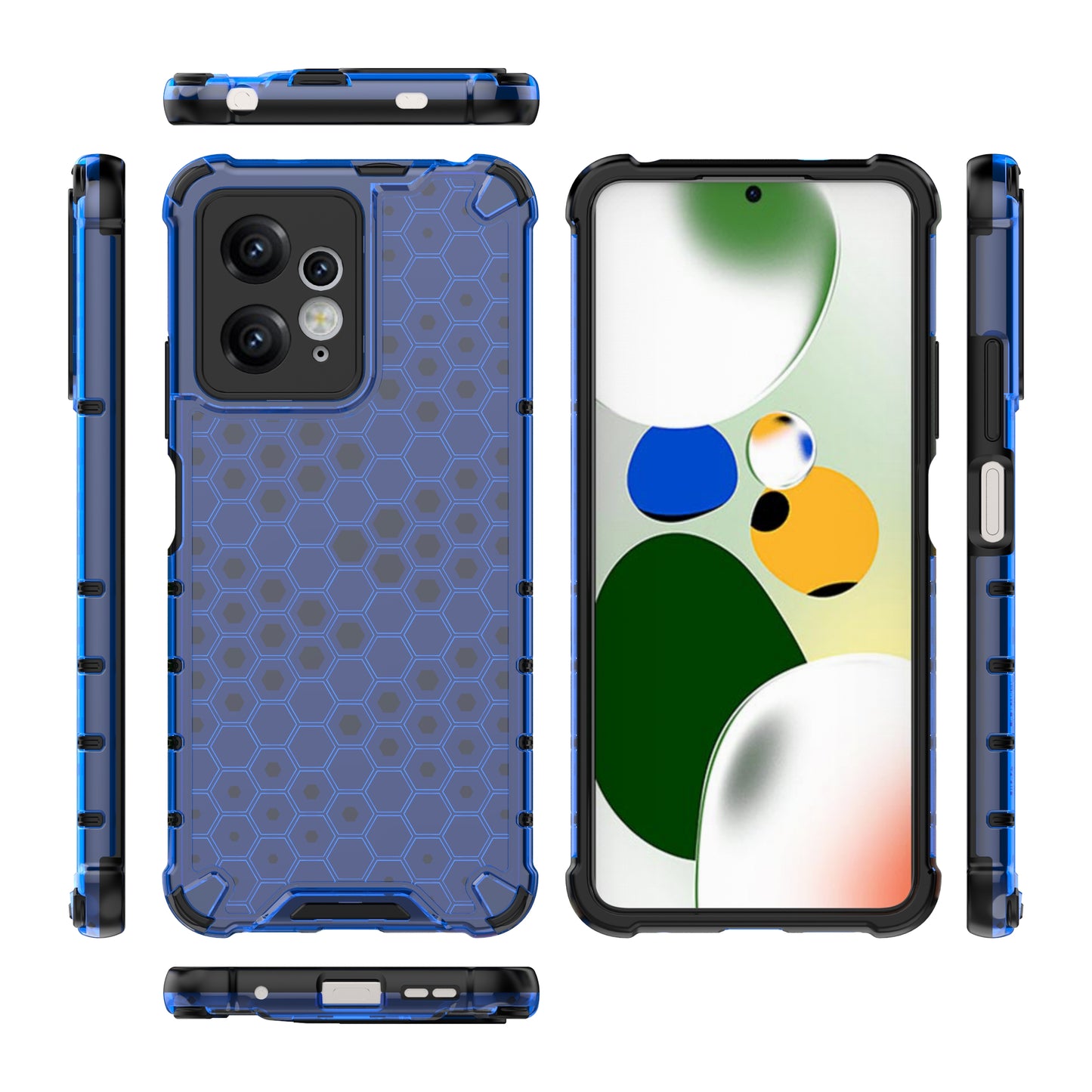 For Xiaomi Redmi Note 12 4G Honeycomb Texture Phone Case TPU+PC Anti-drop Smartphone Cover