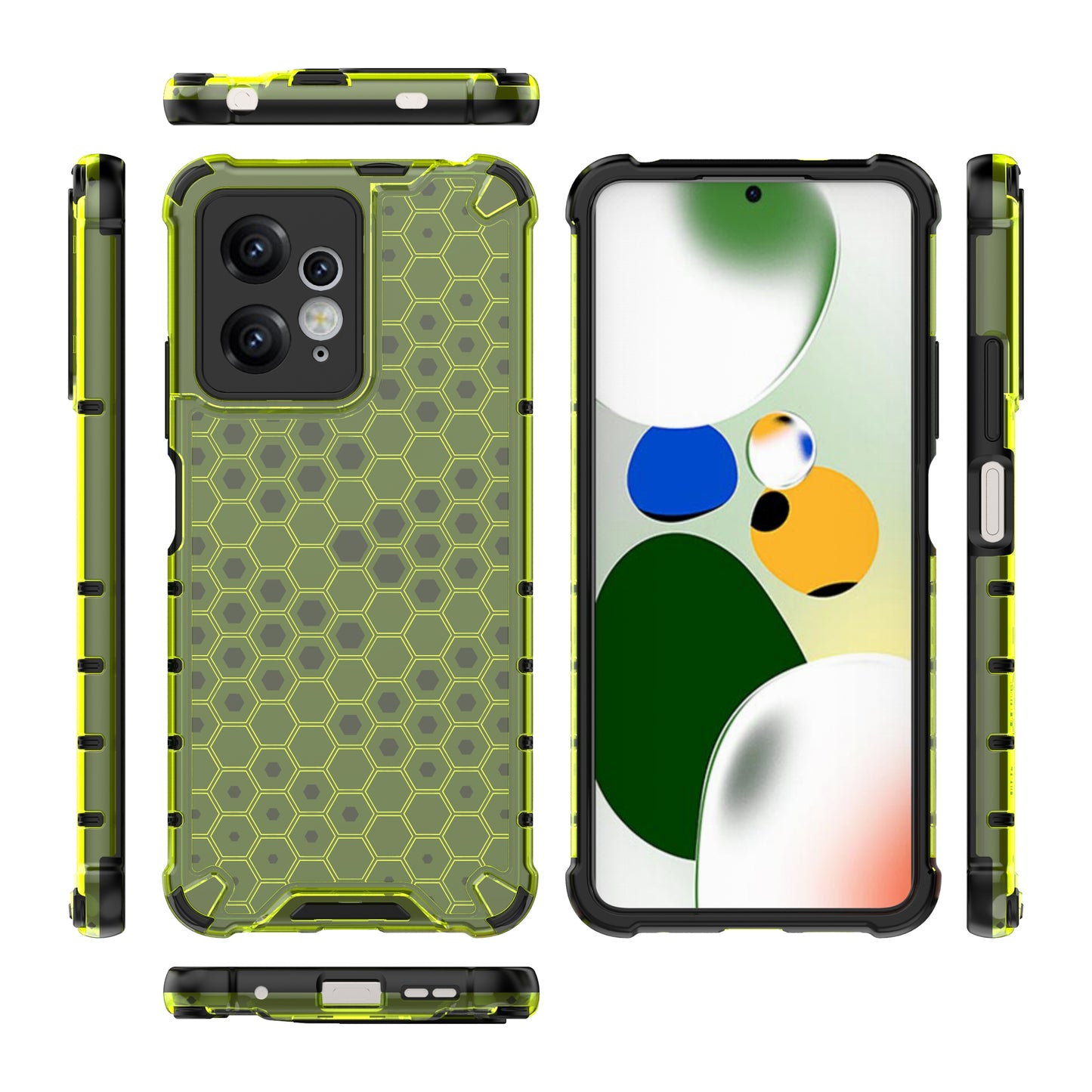 For Xiaomi Redmi Note 12 4G Honeycomb Texture Phone Case TPU+PC Anti-drop Smartphone Cover