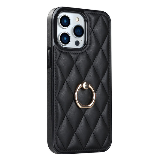 For iPhone 12 Pro / 12 PU Leather+TPU Cell Phone Case Shockproof Kickstand Phone Cover